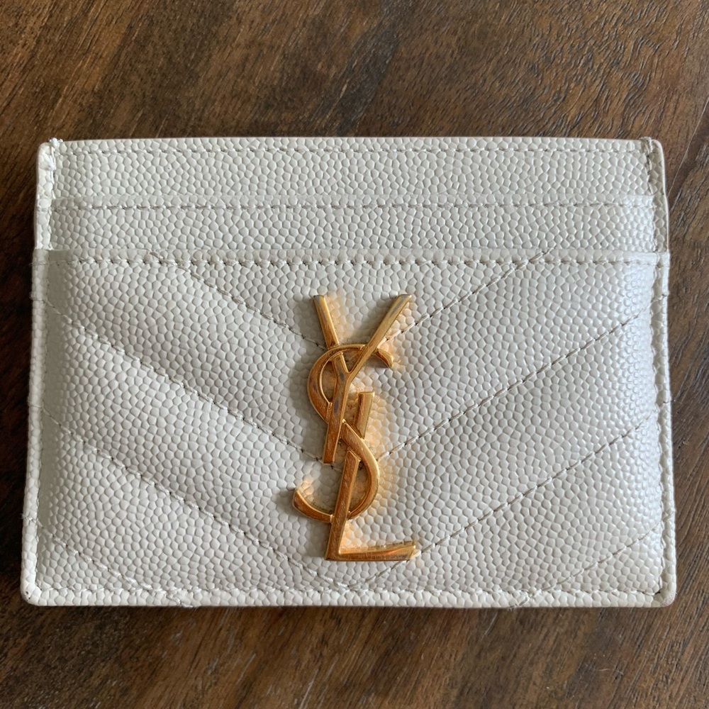 YSL Cardholder in Cream